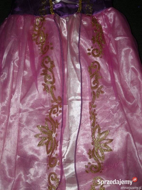 Strój kostium przebranie ROSZPUNKA ZAPLĄTANI 7 7 lat+ sprzedam