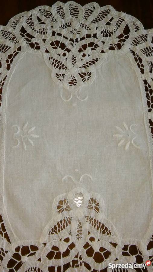 haft koronka brukselska serwetka serweta cudna biały Gdańsk sprzedam
