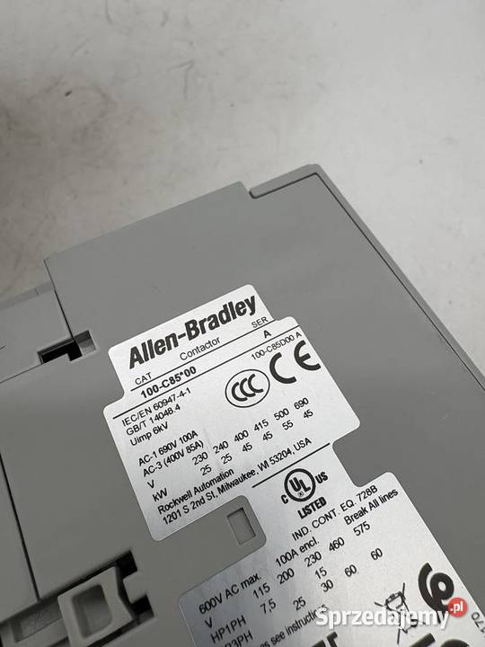Allen Bradley 100C85D00 Contactor 80A110V Warszawa sprzedam
