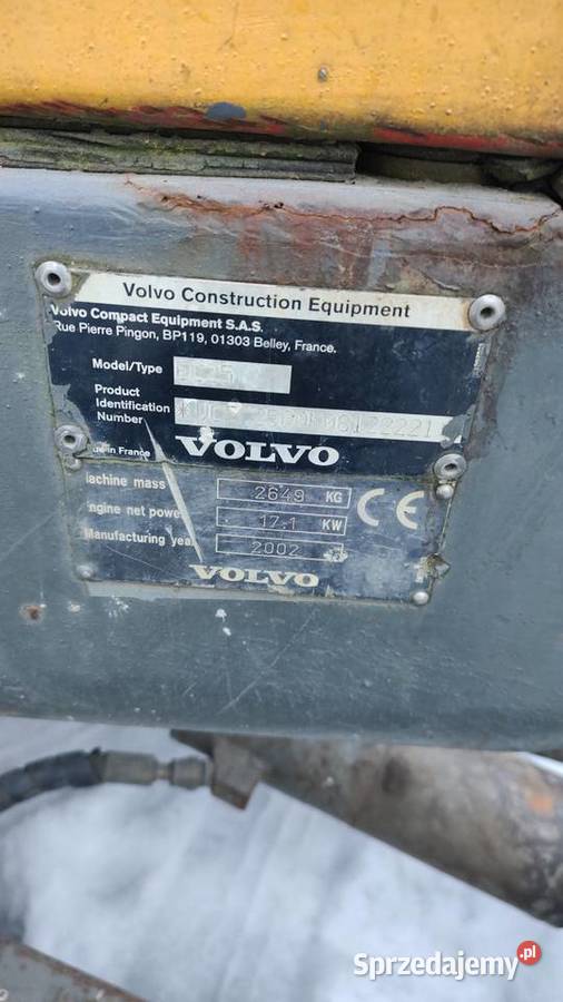 Minikoparka Volvo Ec25 27T 2002r Cielądz