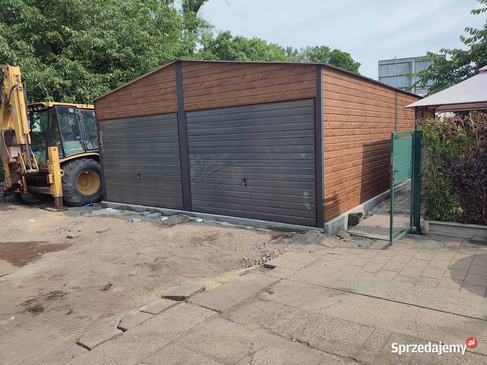 Wysoki Grafitowy Garaż Blaszany Magazyn Wiata Świebodzin