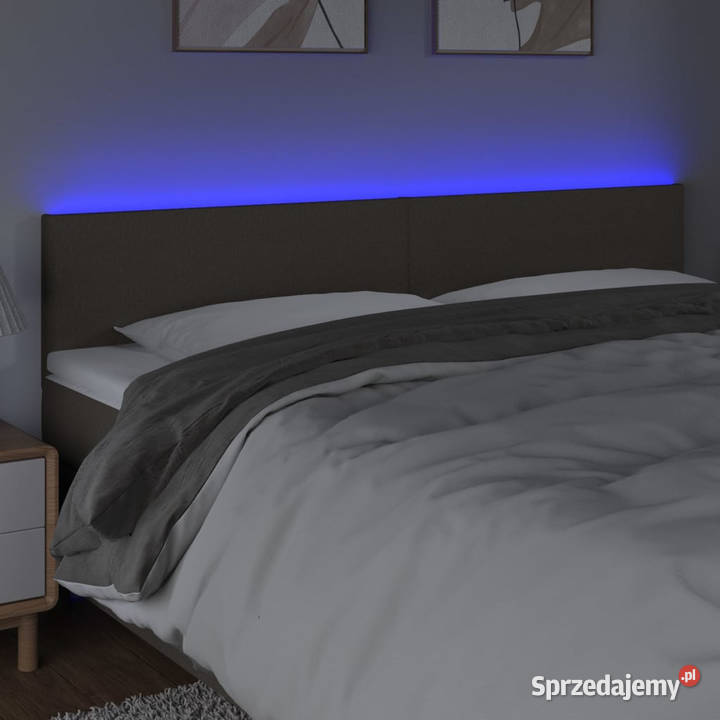 Zagłówek do łóżka z LED taupe 160x5x7888 tkanina mazowieckie Warszawa