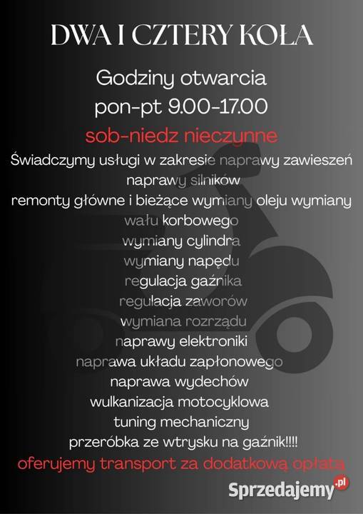 DWA I CZTERY KOŁA Serwis Naprawa Chińskich śląskie Tarnowskie Góry