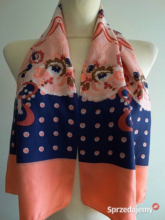 Szalik Jedwabny 100 Naturalny Jedwab Łososiowy Dodatki Łomża sprzedam