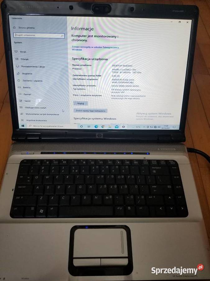 Sprzedan laptop hp pavilion dv 6000 Intel Core 2 Duo Rymanów
