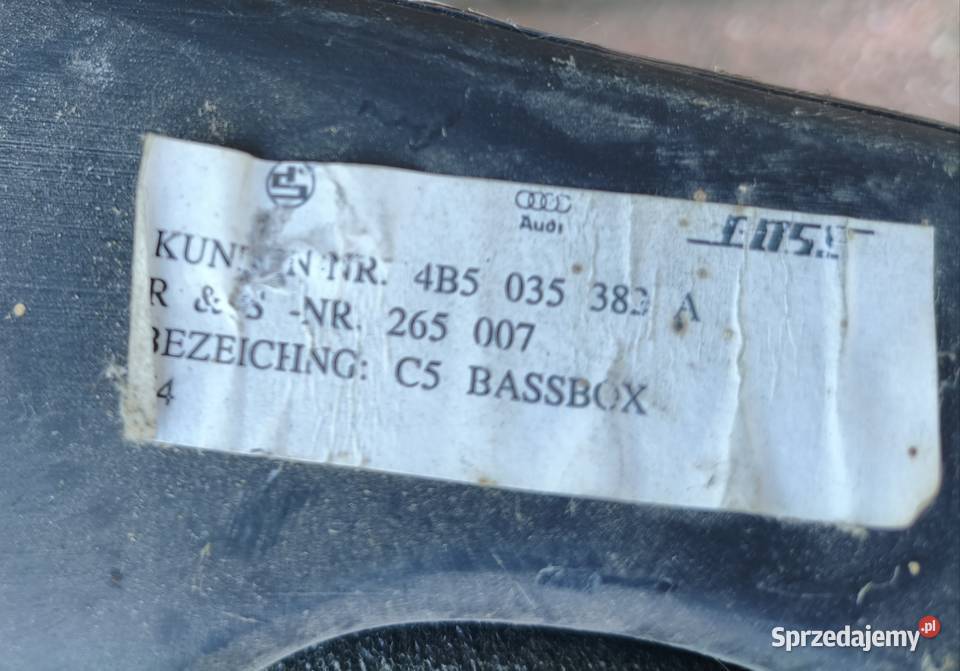 SUBWOOFER AUDI A6 C5 sedan 4B5035382A BOSE osobowe Sprzęt audio fabryczny Tarnów