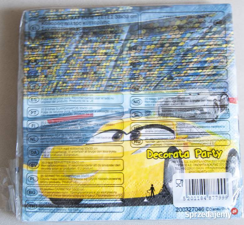 Serwetki Cars 3 Auta 33 2x20 sprzedam