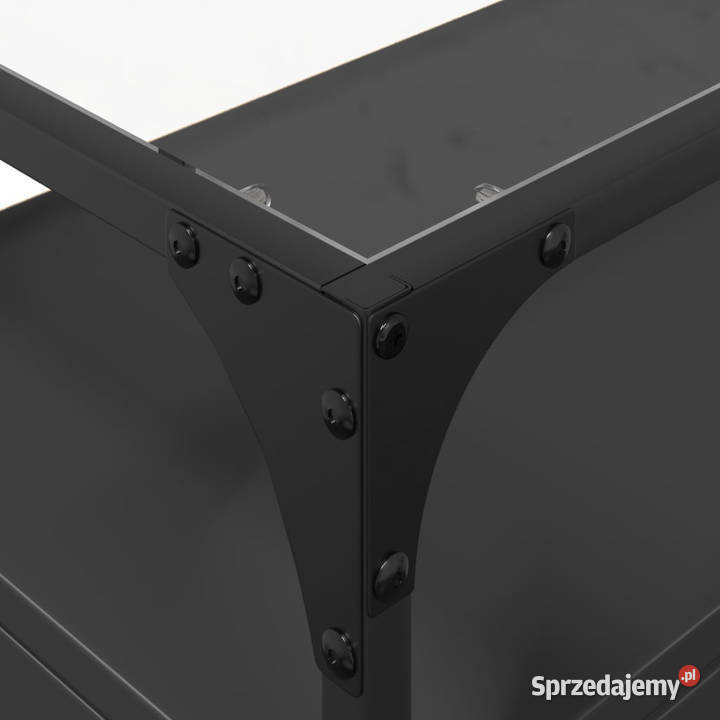 Szafka pod TV ze szklanym blatem czarna 98x35x51 Warszawa