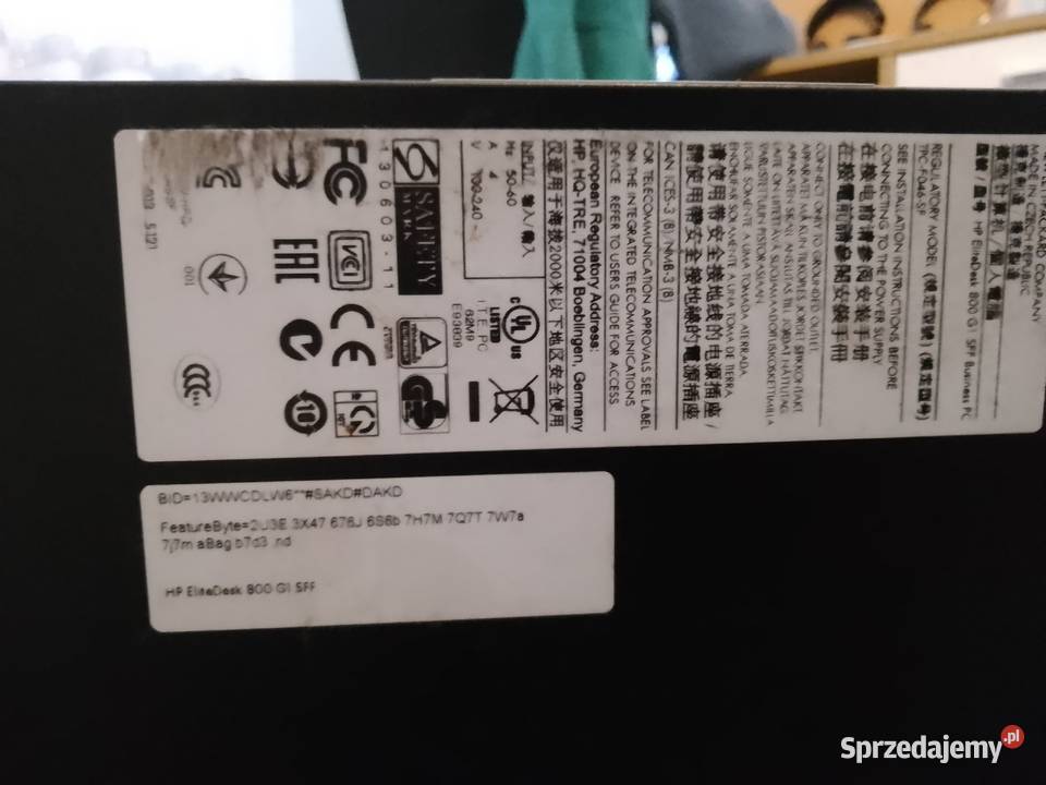 HP 800 G1 Ip 4Gen 8GB 240SSD Windows 7 Marianki