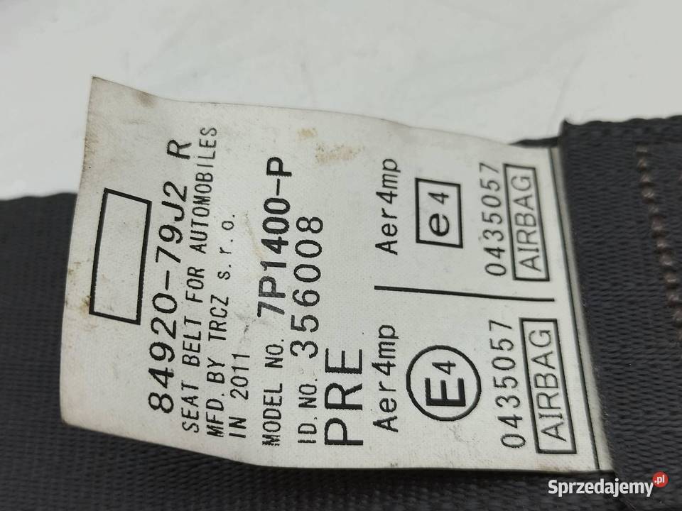 PAS BEZPIECZEŃSTWA PRAWY PRZÓD PASAŻERA Suzuki