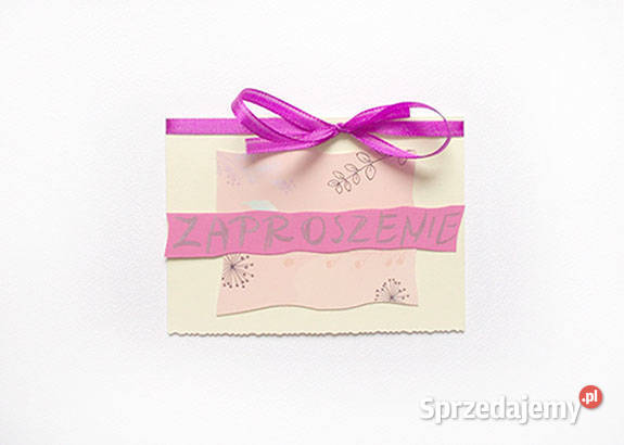 pudrowe zaproszenie bez tekstu proste