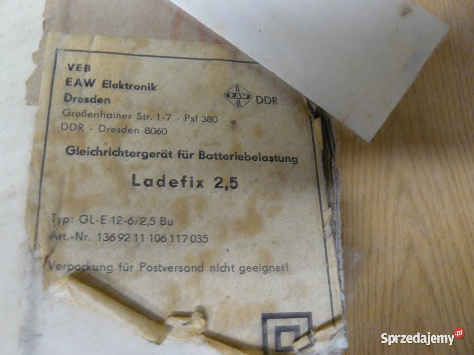 rostownik firmy LADEFIX 25 amp Made in DDR 6V lubuskie Nowa Sól