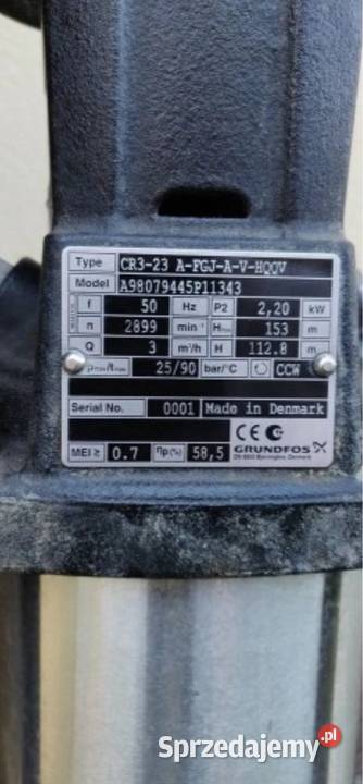 Pompa Grundfos CR323 Głogów sprzedam