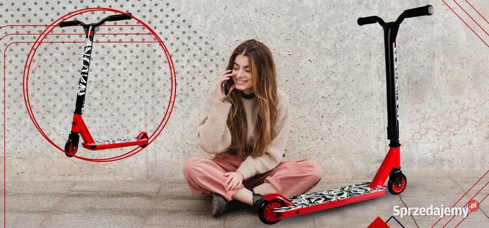 WYCZYNOWA HULAJNOGA Czerwono Czarna Stunt Pro warmińsko-mazurskie Ełk