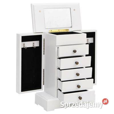 vidaXL Szafka na biżuterię z lustrem MDF 25 x
