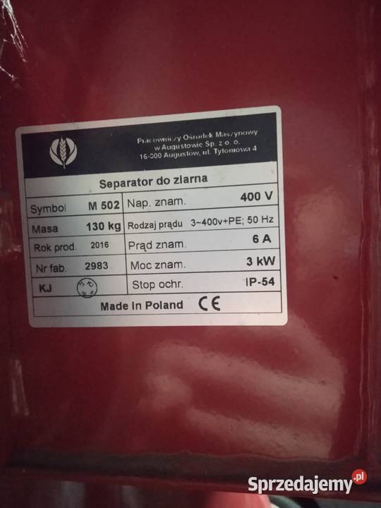 Separator do ziarna Pom Augustów Jakubów
