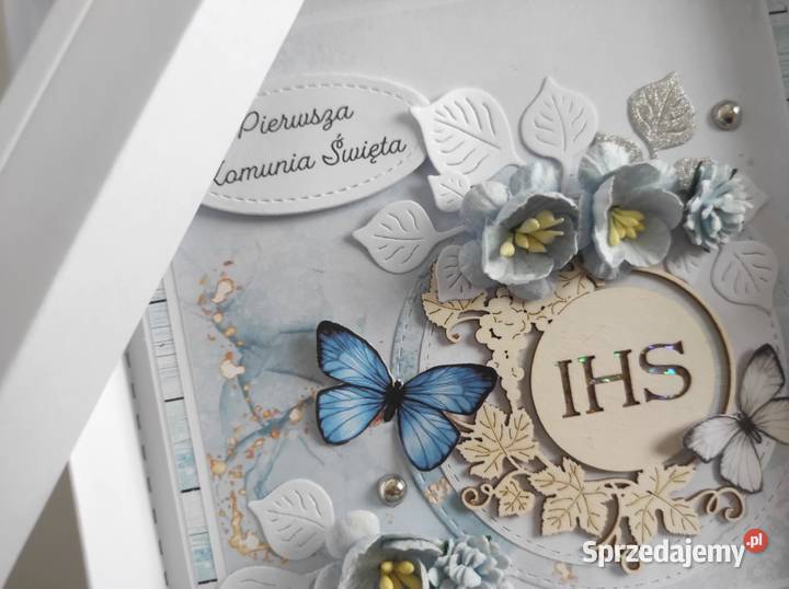 Kartka w pudełku ręcznie robiona na Komunię łódzkie Łódź