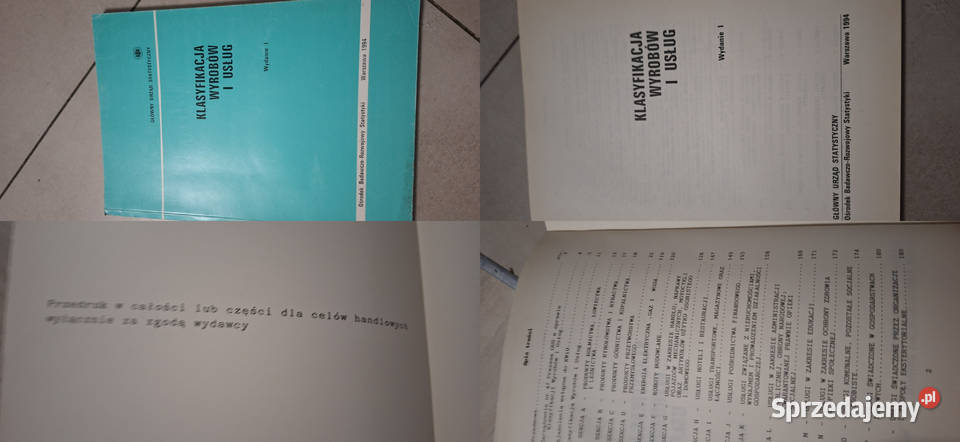 Klasyfikacja Wyrobów i Usług 1 wydanie Warszawa Łęczyca
