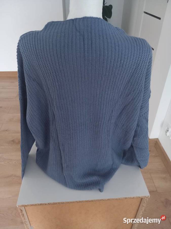 Niebieski Sweter Damski Florboom Oversize Gaj