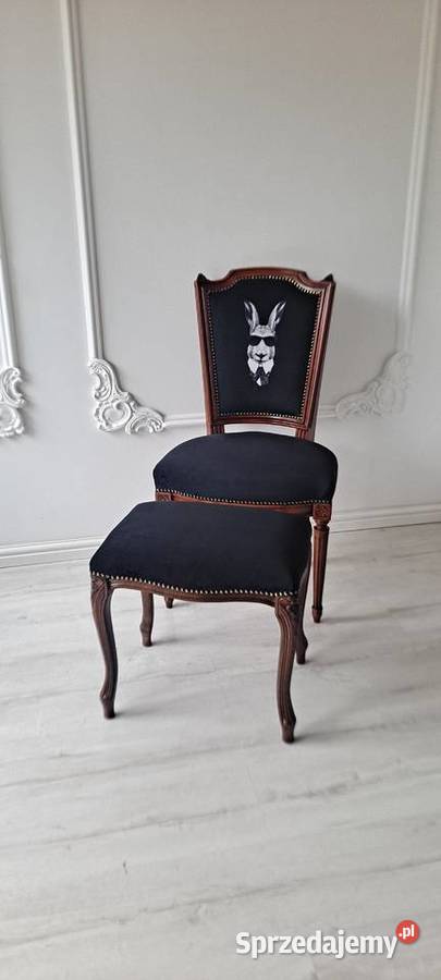 Stylowe krzesło królik pufa Ludwik Loft Medalion Szczecin