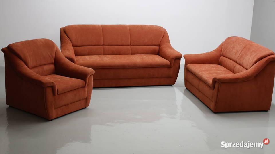 TŁŁ wygodny KOMPLET 321 zestaw sofy kanapy Rudy Poznań