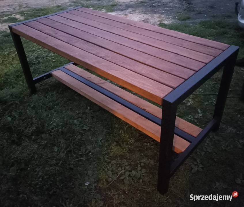 Stół ogrodowy staldrewno olchowe metal Ogród Kolbuszowa