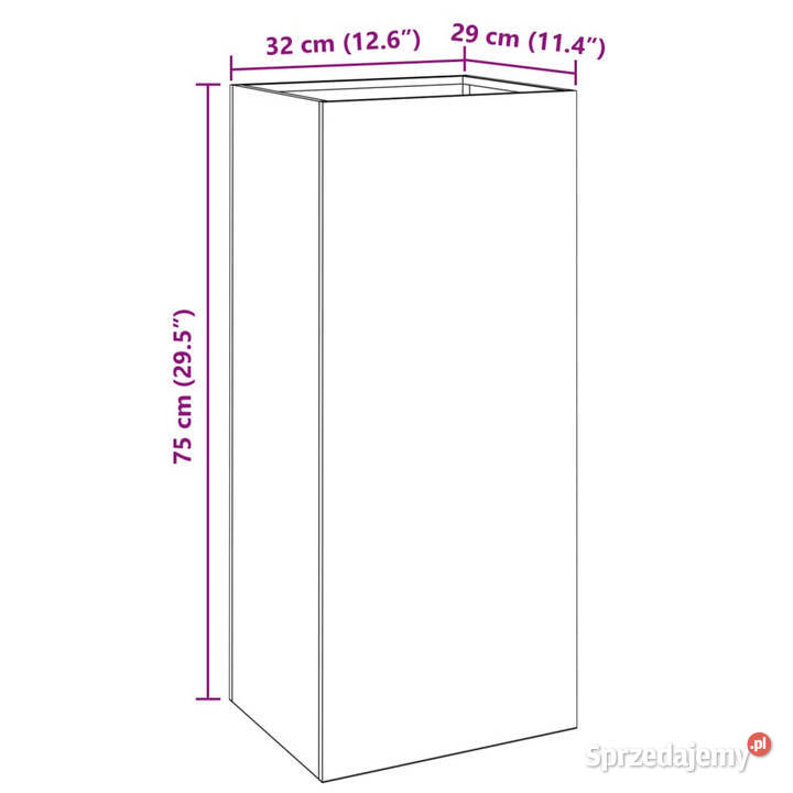 Donica biała 32x29x75 stal WM841572 Warszawa