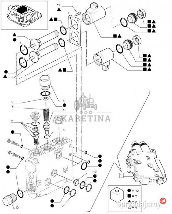 Holland T6010 T6070 Elektromagnes 335a 47129414 Jastrzębniki