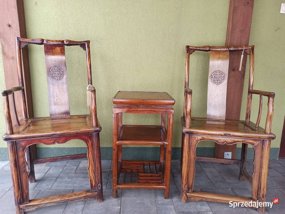 Fotel fotele stolik zestaw kawowy Chiny XIX w Budzyń