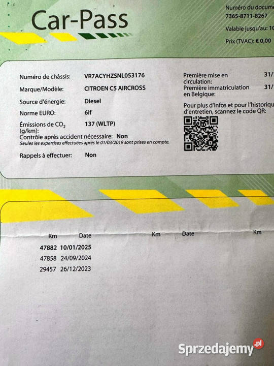 Citroen C5 Aircross PROMOCJA cenowa Pisemna czujnik parkowania