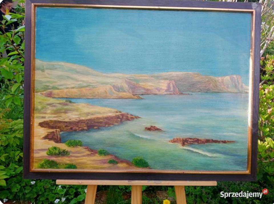 PEJZAŻ MORSKI OLEJ NA PŁÓTNIE 89 x 69 Pabianice