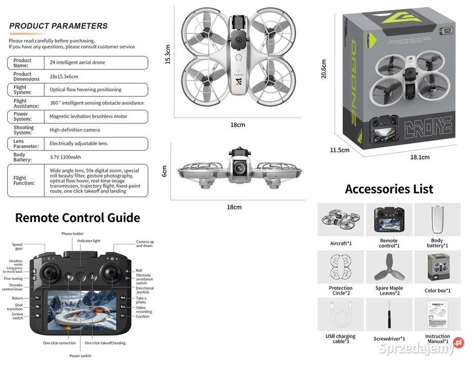 Dron Z4 FPV WiFi aparat sterowany z pilota z Bydgoszcz