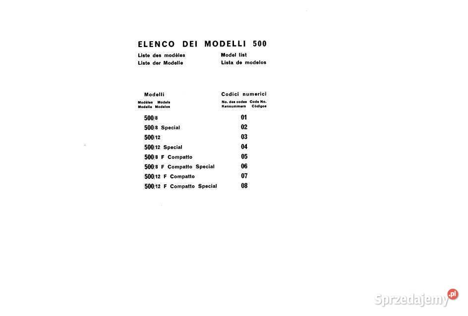 FIAT seria 500 5008 50012 5008 F Specjal katalog Kielce
