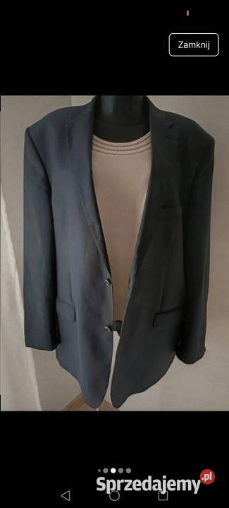 Marynarka Wełniana wool granatowa oversize Marynarki i żakiety Moda i Styl