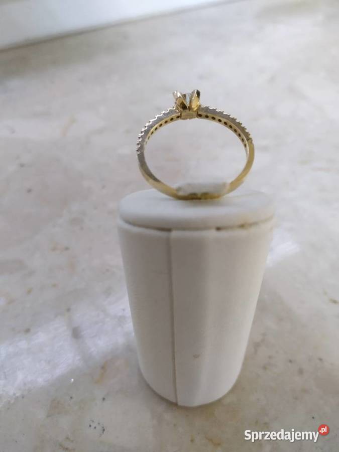 Złoty Nowy pierścionek z cyrkoniami pr333 16