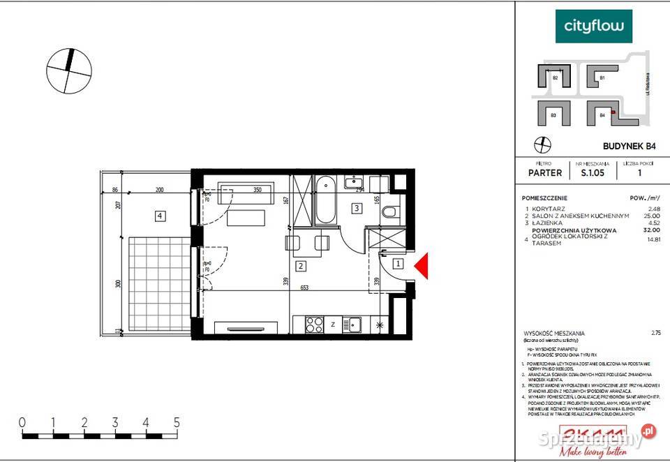 Na sprzedaż kawalerka z ogródkiem CityFlow 32 m silikat Sprzedaż Warszawa sprzedam