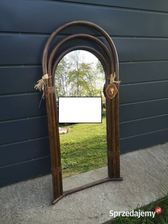 Duże Lustro ratanowe Aleksandrów Łódzki