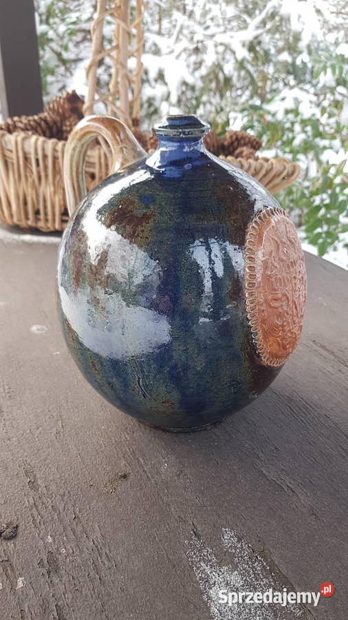 Stara butla naczynie wazon ciekawie szkliwona Myszków