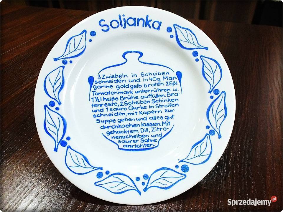 Muzealny Talerz na ścianę z przepisem na Soliakę Żary