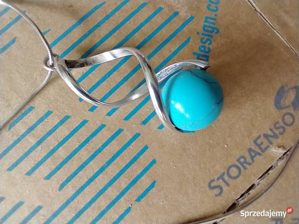 Naszyjnik wisior srebro naturalny kamień turkus łódzkie Łódź