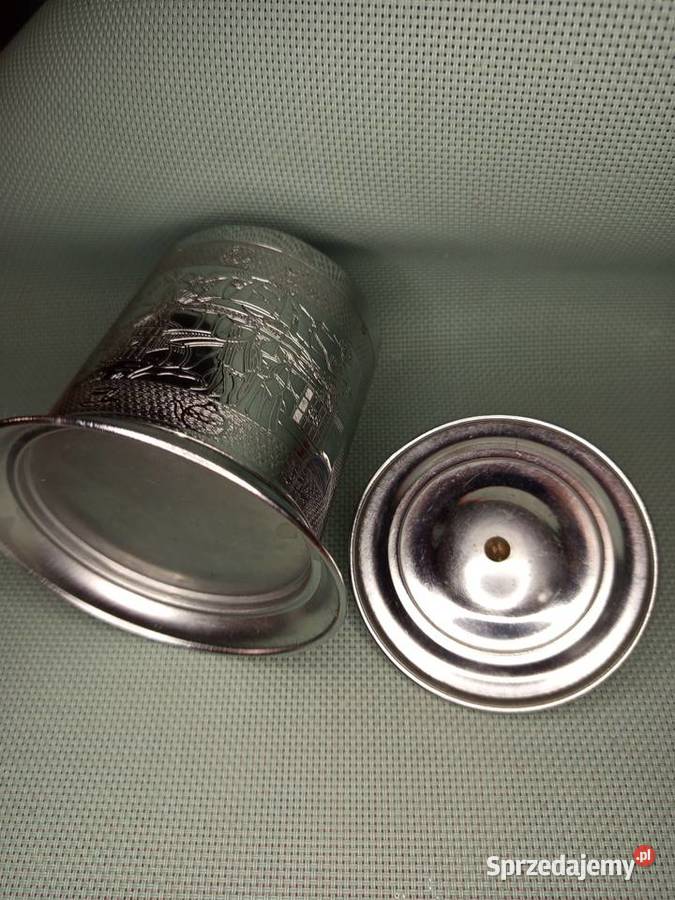 Mały orientalny blaszany pojemnik na herbatę sprzedam