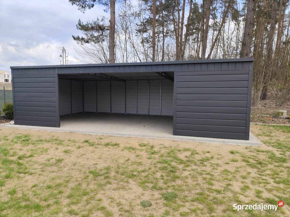 Grafitowy Otwarty GARAŻ BLASZANY Carport świętokrzyskie Końskie
