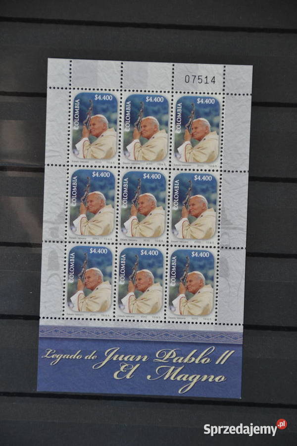 Znaczki Papież Jan Paweł II Kolumbia II Ks Chr