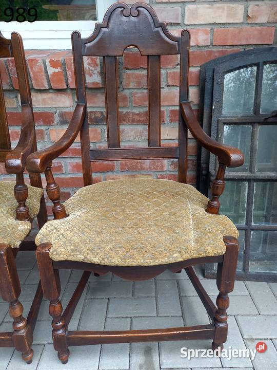 Krzesła stylowe drewniane z materiałową Meble zachodniopomorskie Gawroniec