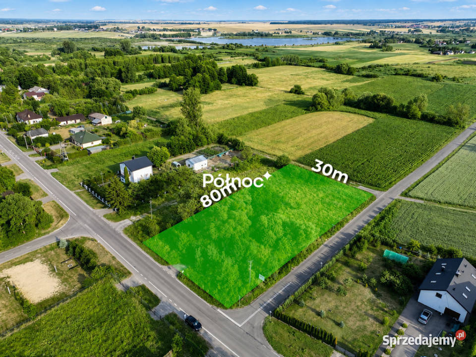 Działka budowlana o powierzchni 2400 m2 Żółtańce asfalt