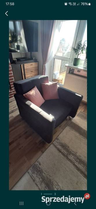 Sofa i Fotel pufa Paris rozkładane sprzedam