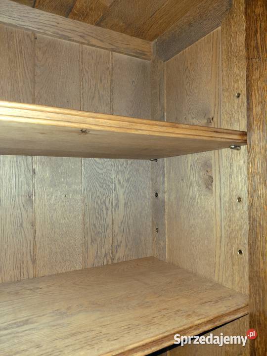 Stylowy kredens witryna do jadalni lite drewno