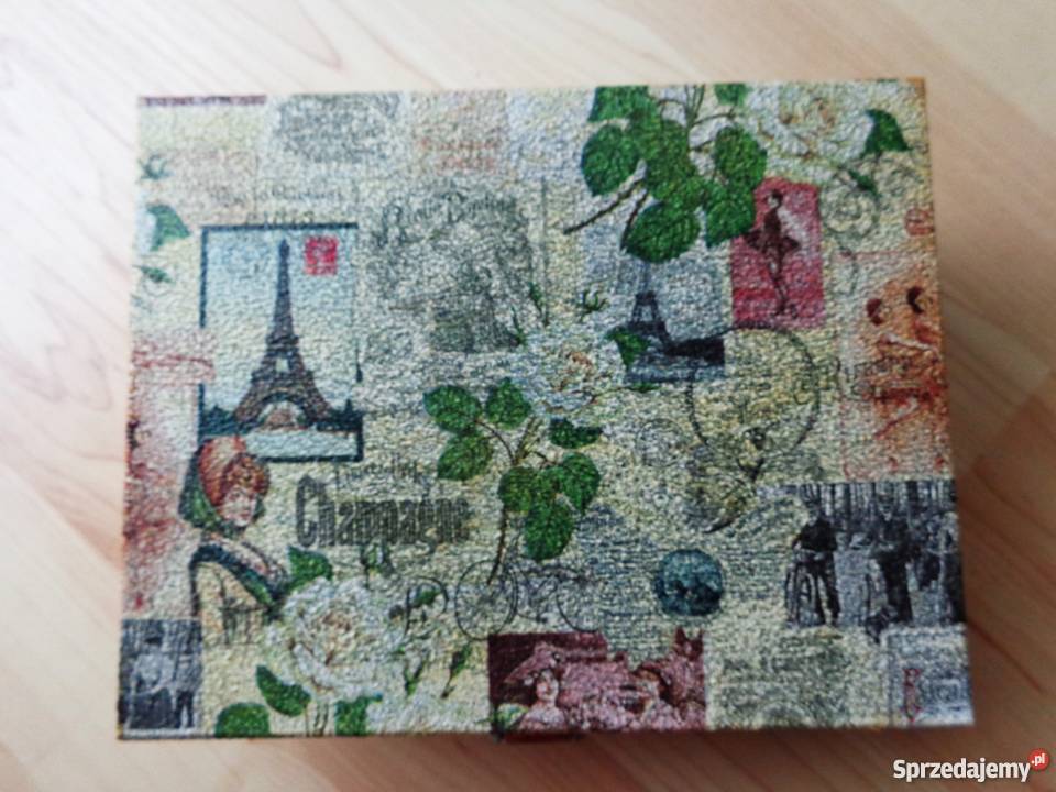 PARIS Drewniana skrzyneczka na skarby Dekoracje i ozdoby Warszawa