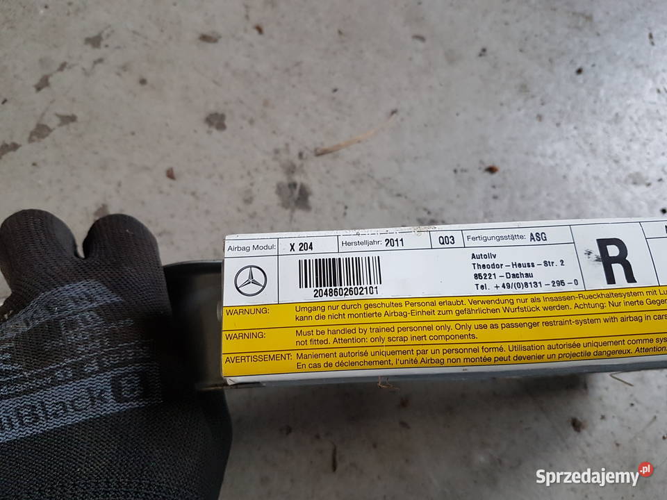 MERCEDES GLK PODUSZKA PRAWA TYL AIR BAG TYL