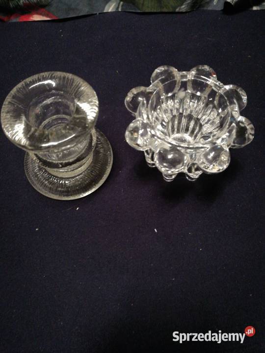Dwa swieczniki Ząbkowice szklane małe Choszczno